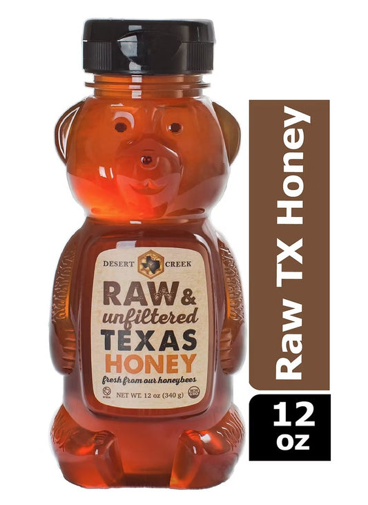 Raw Texas Honey Bear – 12 oz (Desert Creek Honey)